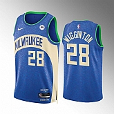 Men's Milwaukee Bucks #28 Lindell Wigginton Blue 2023-24 City Edition Stitched Basketball Jersey Dzhi,baseball caps,new era cap wholesale,wholesale hats